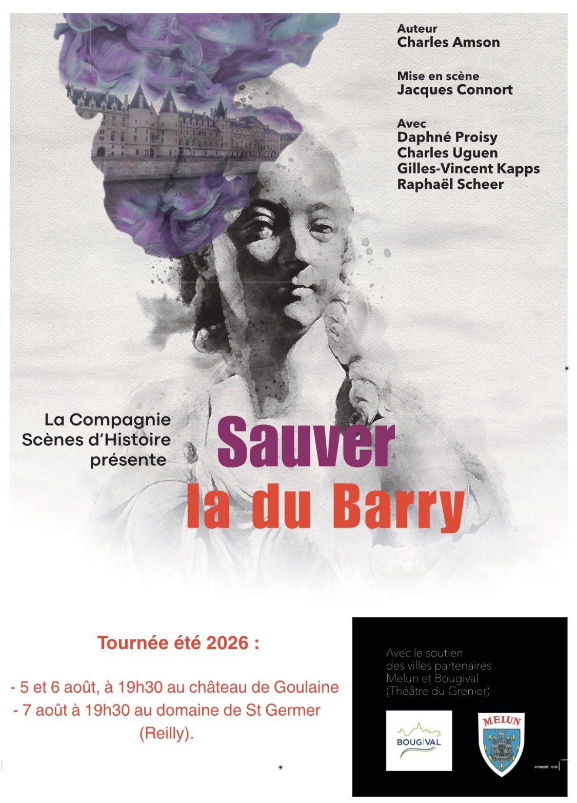 Flyer Sauver la du Barry - Tournée des châteaux de Bourgogne août 2023